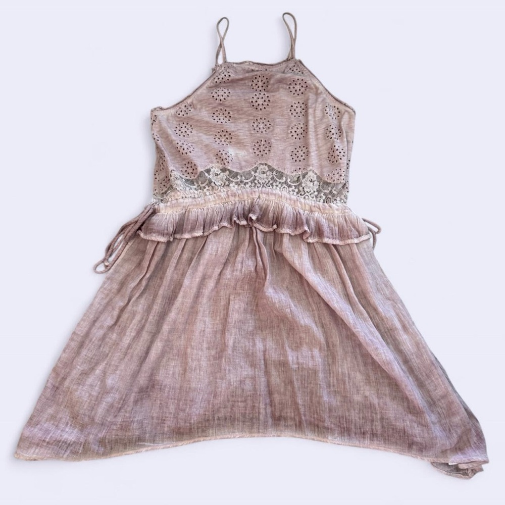 Topshop Mauve Eyelet Dress